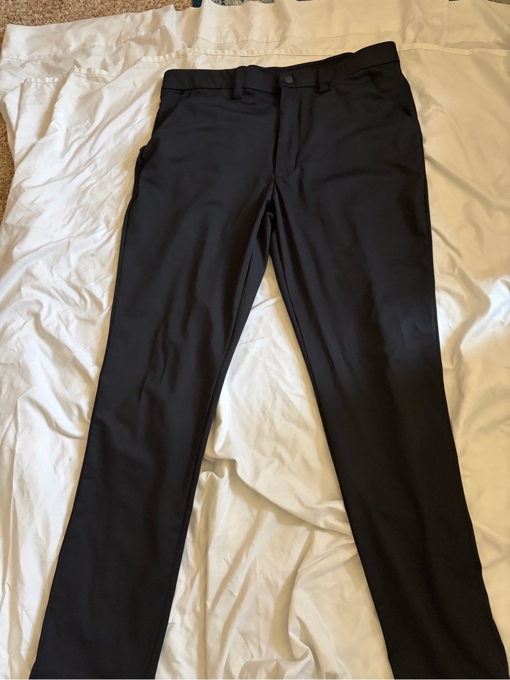 Stylus Mens Black Tech Pants Sizngle Zip Back Pocket 38X32 Performance
